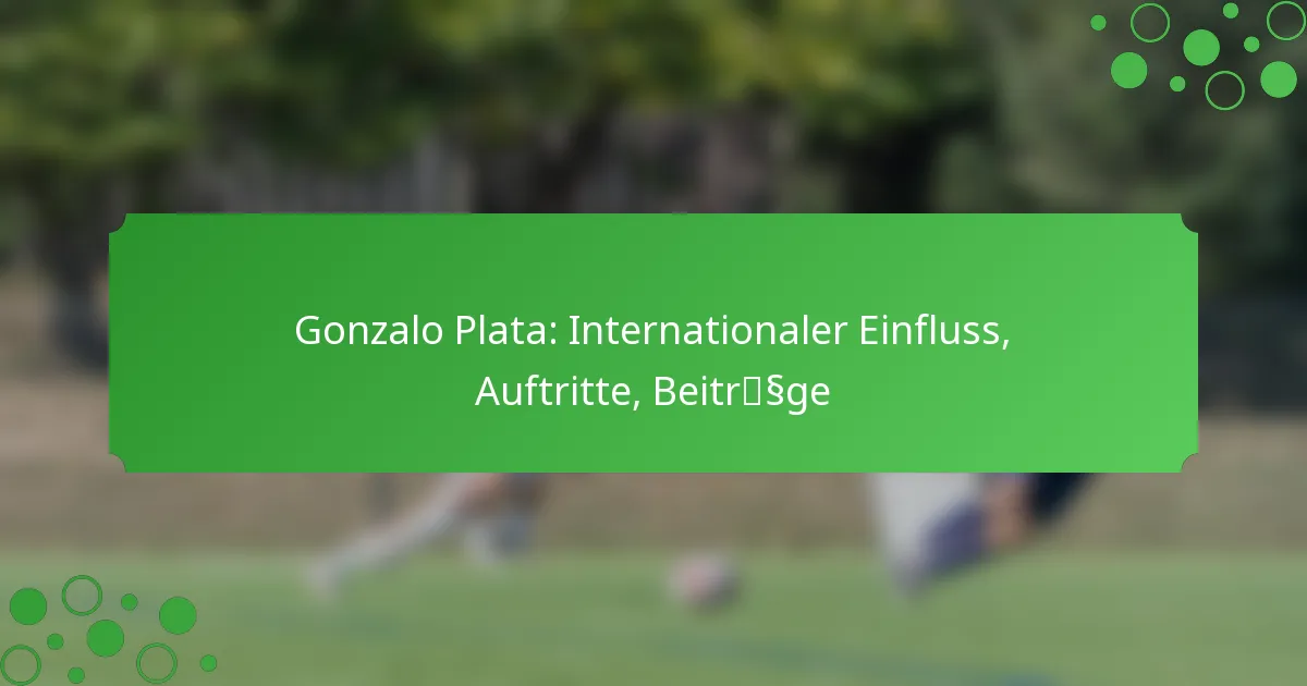 Gonzalo Plata: Internationaler Einfluss, Auftritte, Beiträge