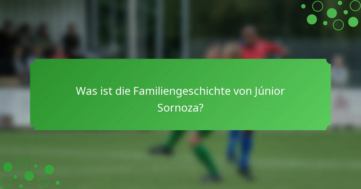 Was ist die Familiengeschichte von Júnior Sornoza?