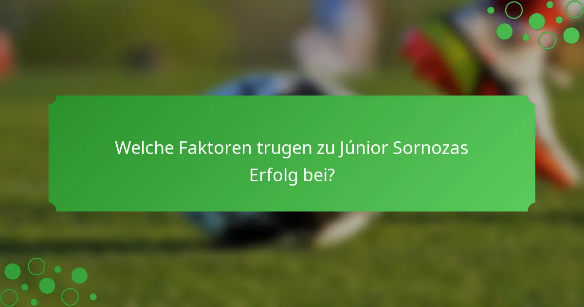 Welche Faktoren trugen zu Júnior Sornozas Erfolg bei?