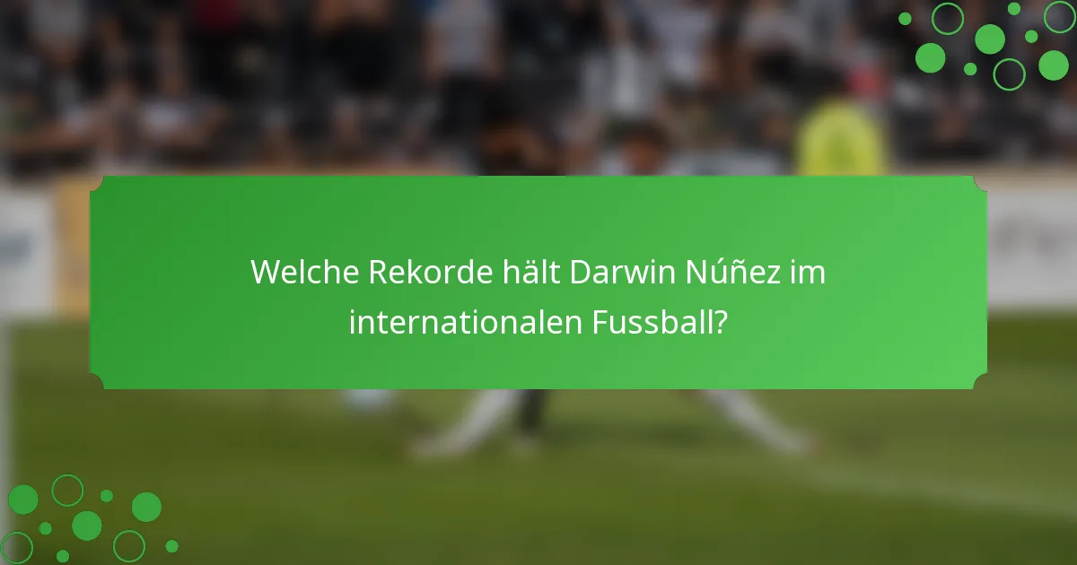 Welche Rekorde hält Darwin Núñez im internationalen Fussball?