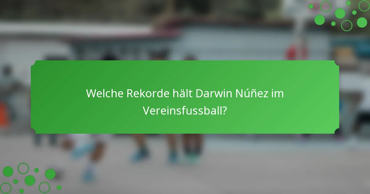 Welche Rekorde hält Darwin Núñez im Vereinsfussball?