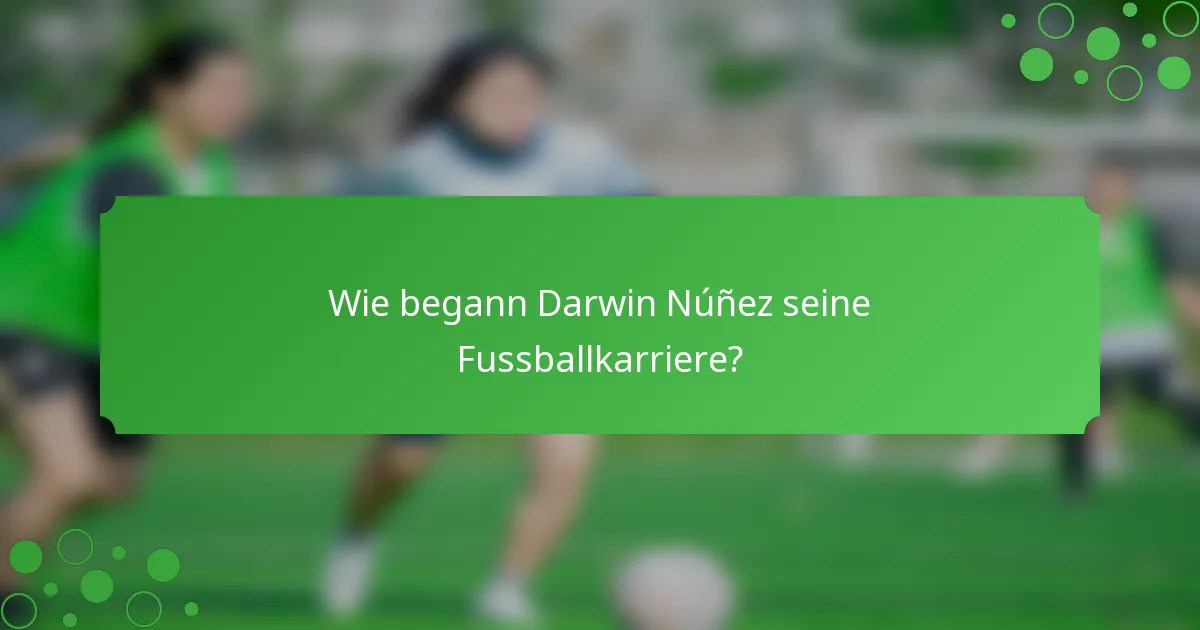 Wie begann Darwin Núñez seine Fussballkarriere?