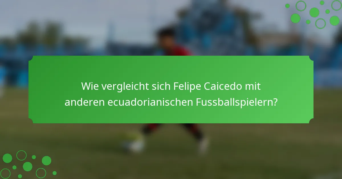 Wie vergleicht sich Felipe Caicedo mit anderen ecuadorianischen Fussballspielern?