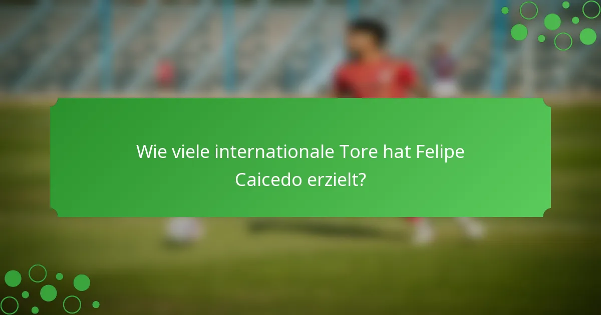 Wie viele internationale Tore hat Felipe Caicedo erzielt?