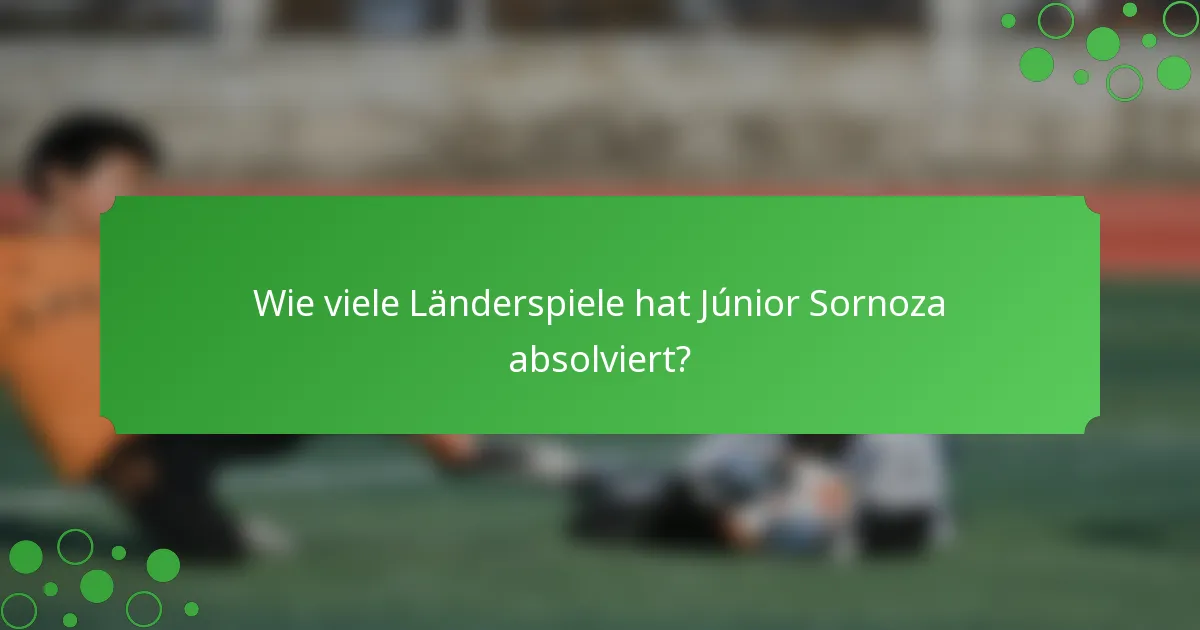 Wie viele Länderspiele hat Júnior Sornoza absolviert?
